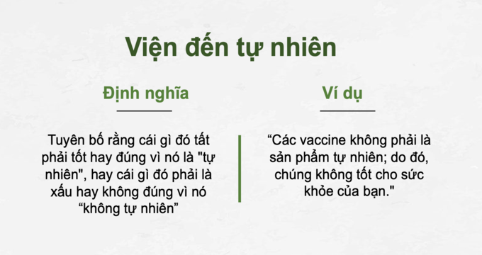 Ngụy biện viện đến tự nhiên: định nghĩa và ví dụ