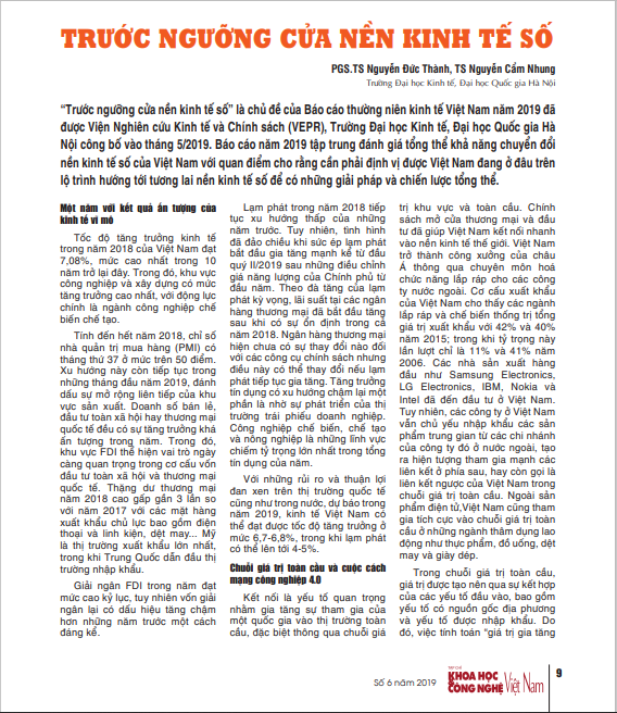 Trước ngưỡng cửa nền kinh tế số