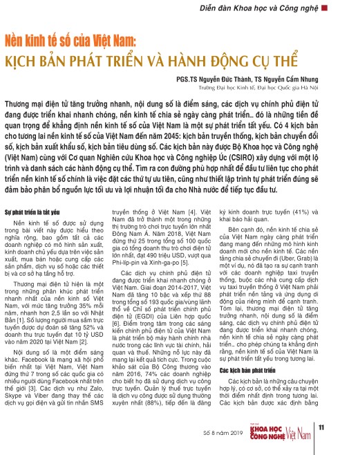 Nền kinh tế số ở Việt Nam: Kịch bản phát triển và hành động cụ thể